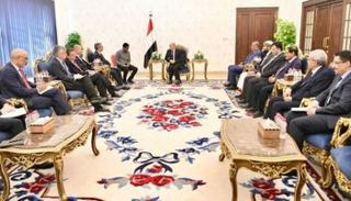 جانب من اجتماع موسع لمجلس القيادة الرئاسي وسفراء أوروبا لدى اليمن