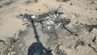 طائرة حوثية بعد انفجارها - أرشيفية