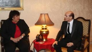 محمد صبحي مع وزيرة الثقافة المصرية
