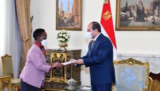 السيسي خلال استقباله وزيرة الخارجية التنزانية