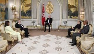 لقاء قيس سعيد بوزيري خارجية الجزائر وليبيا