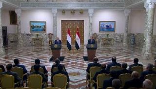 السيسي والعليمي خلال المؤتمر الصحفي المشترك