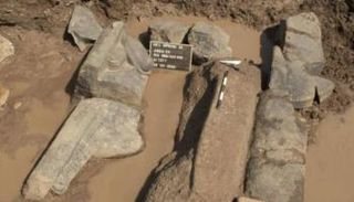 جزء من الكشف الأثري بالمطرية شرق العاصمة المصرية القاهرة