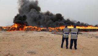 عملية سابقة لإتلاف محجوزات من مخدر الشيرا - أرشيفية