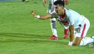 احتفال إمام عاشور في مباراة الزمالك وسيراميكا كليوباترا