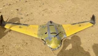 طائرة مسيرة للحوثيين بعد إسقاطها في شبوة