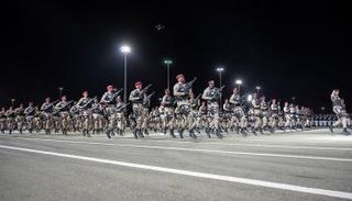 جانب من استعراض قوات أمن الحج السعودية