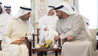 جانب من لقاء الشيخ محمد بن زايد والحجرف