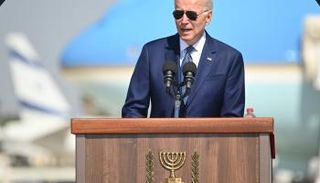 بايدن في مؤتمر صحفي فور وصوله إسرائيل 