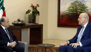 لقاء سابق بين عون وميقاتي
