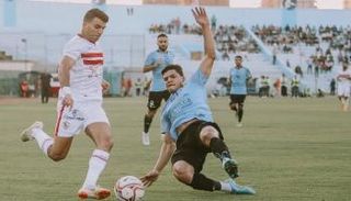 من مباراة الزمالك وغزل المحلة في الدوري المصري