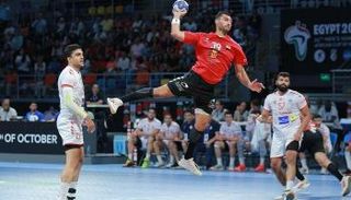 من مباراة مصر وتونس في كأس أمم أفريقيا لكرة اليد