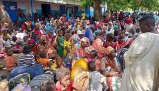 فارون من قتال النيل الازرق يحتمون باحد المدارس