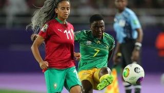 من مباراة المغرب وجنوب أفريقيا في نهائي كأس أمم أفريقيا للسيدات