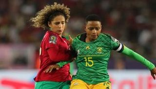 من مباراة المغرب وجنوب أفريقيا في نهائي كأس أمم أفريقيا للسيدات