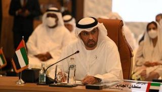 الدكتور سلطان بن أحمد الجابر وزير الصناعة بدولة الامارات خلال كلمته