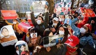 مظاهرات سابقة ضد المجلس العسكري الحاكم بميانمار