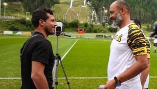 طارق حامد مع نونو سانتو مدرب الاتحاد