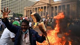 جانب من احتجاجات سريلانكا