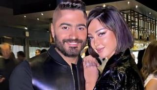 تامر حسني مع زوجته بسمة بوسيل 