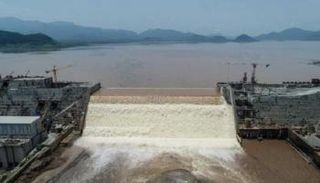 جانب من إنشاءات سد النهضة الإثيوبي- إرشيفية