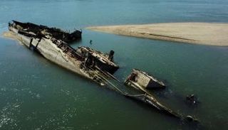 سفينة حربية ألمانية في نهر الدانوب