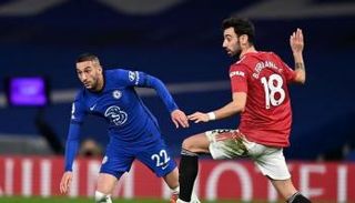 حكيم زياش لاعب تشيلسي ضد مانشستر يونايتد