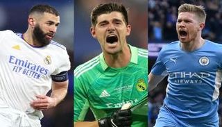 كيفن دي بروين وكريم بنزيما وتيبو كورتوا