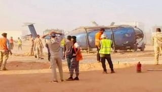 الطائرة المروحية عقب سقوطها