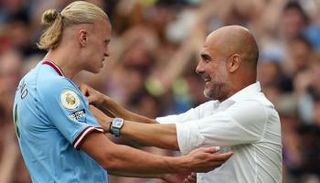 إيرلينج هالاند مع بيب جوارديولا