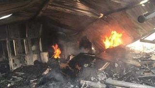 جانب من حريق سوق النصر الشعبي في بغداد