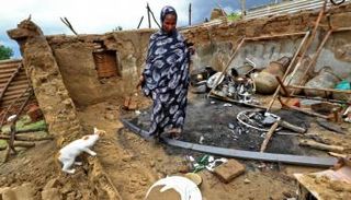 آثار دمار ناجم عن اشتباكات قبلية في الروصيرص بالنيل الأزرق