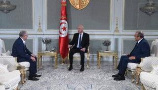 قيس سعيد خلال لقاء الطبوبي وماجول