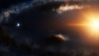 رسم توضيحي لكوكب صغير يشبه زحل