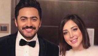 تامر حسني رفقة زوجته بسمة بوسيل