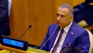مصطفى الكاظمي خلال مشاركته في أعمال الجمعية العمومية للأمم المتحدة