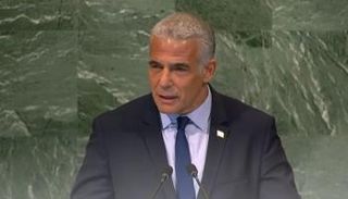 رئيس الوزراء الإسرائيلي يائير لابيد خلال كلمته بالأمم المتحدة