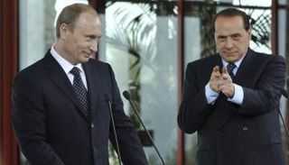 سيلفيو برلسكوني وفلاديمير بوتين- أرشيفية