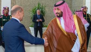 ولي العهد السعودي ومستشار ألمانيا