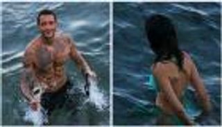 فتاة وبكيني.. أحمد الفيشاوي يثير الجدل مع "حورية البحر" (صور)