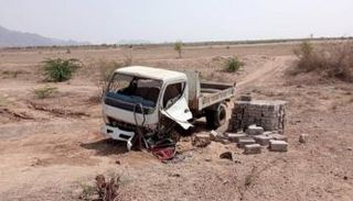 لغم انفجر بشاحنة شرقي اليمن