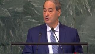  وزير الخارجية السوري فيصل المقداد خلال كلمته أمام الأمم المتحدة
