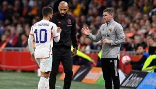إيدين هازارد نجم ريال مدريد من مباراة هولندا ضد بلجيكا