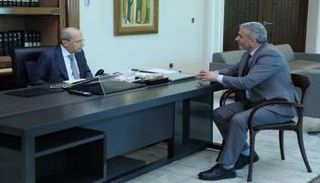 جانب من لقاء وزير العمل مصطفى والرئيس ميشال عون - رئاسة لبنان
