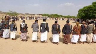 إحدى وقفات مليشيات الحوثي في صعدة- أرشيفية