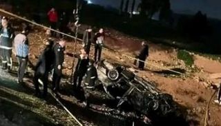 السيارة تفحمت بالكامل نتيجة الحادث