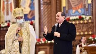 الرئيس السيسي مع البابا تواضروس في زيارة سابقة للكاتدرائية