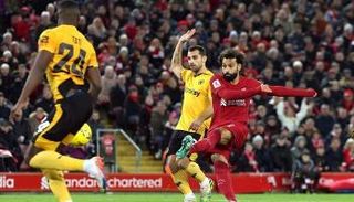 محمد صلاح يسجل لصالح ليفربول ضد ولفرهامبتون