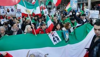 جانب من المظاهرة ضد إيران