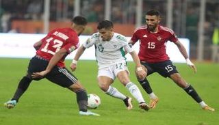 من مباراة الجزائر وليبيا في كأس أمم أفريقيا للمحليين
